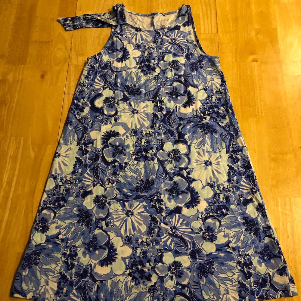 Lilly Pulitzer floral dress with tie flare